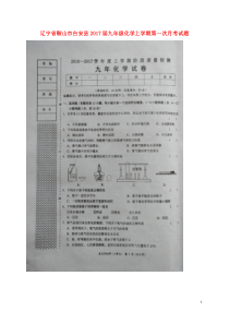 辽宁省鞍山市台安县2017届九年级化学上学期第一次月考试题扫描版