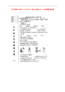 辽宁省鞍山市第二十中学2017届九年级化学12月质量检测试题扫描版