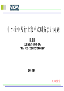 中小企业发行上市重点财务问题-天职国际陈志刚