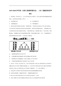 20192020学年高一生物人教版寒假作业20细胞的衰老和凋亡答案