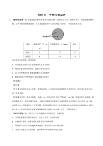 专题1生物技术实践2019年高考真题和模拟题分项汇编生物解析