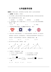 浙江省杭州市七年级(下)期中模考数学试卷(