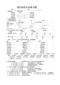 语文知识大全练习题