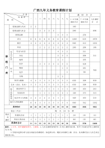 广西九年义务教育课程计划