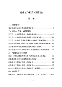 六稳六保之就业工作的重要素材方案意见政策措施电视电话会议讲话典型发言经验信息评论文章等全套资料29篇