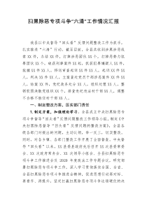 扫黑除恶专项斗争六清工作情况汇报