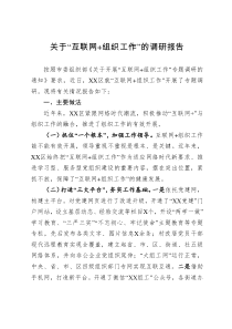 关于互联网组织工作的调研报告