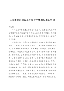 在市委党的建设工作领导小组会议上的讲话