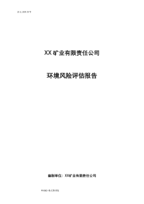 某矿业有限责任公司突发环境事件风险评估报告书