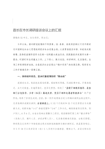 县长在市长调研座谈会议上的汇报