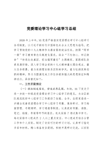 党委理论学习中心组学习总结