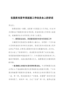 在脱贫攻坚专项巡视工作动员会上的讲话