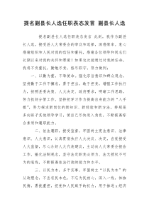 提名副县长人选任职表态发言 副县长人选