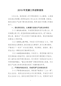 [doc文档可编辑]2019年党建工作述职报告