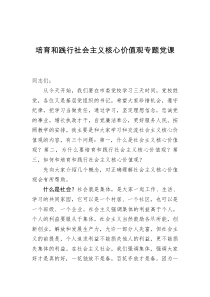 培育和践行社会主义核心价值观的党课