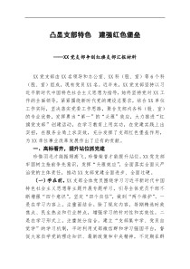 争创红旗支部汇报材料