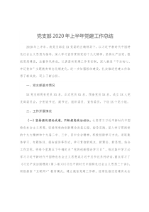 党支部2020年上半年党建工作总结