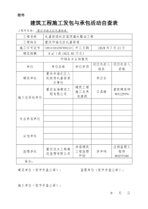 建筑工程施工发包与承包活动自查表