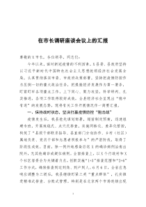 在市长调研座谈会议上的汇报