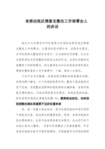 省委巡视反馈意见整改工作部署会上的讲话