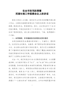 在全市防汛防滑暨河湖长制工作视频会议上的讲话