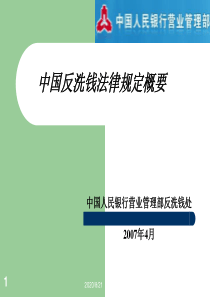 中国反洗钱法律规定概要.ppt