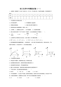 初三化学中考模拟试卷含答案