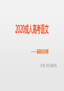 2020成人高考语文---基础知识