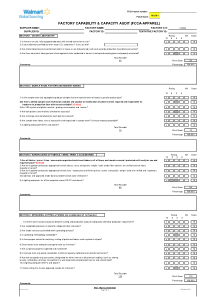 FCCA服装类审核评分表