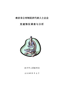 南京非公有制经济代表人士企业党建情况调查与分析全文案例分析电子版