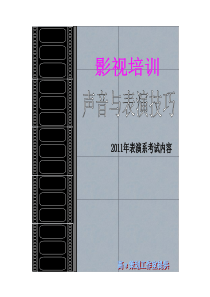 影视培训声音与表演技巧全文案例分析电子版