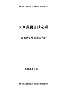 【企业管理】企业战略规划流程手册(doc52)