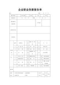 职业伤害报告单