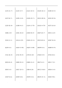 小学二年级下口算题1000道(50道每天)