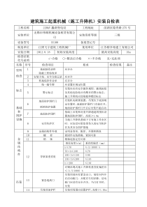 建筑施工起重机械(施工升降机)安装自检表(续表二)