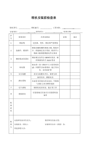 塔吊安装前检查表安装自检表、基础验收报告(1)