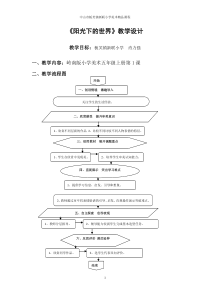 《阳光下的世界》教学设计