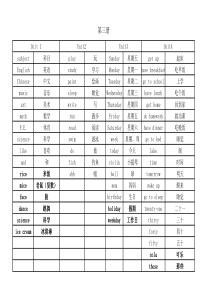 广东版开心学英语四年级上册单词