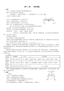 初中物理第12章简单机械知识点及同步练习【打印版】