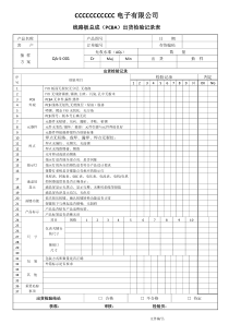 线路板总成(PCBA)出货检验记录表