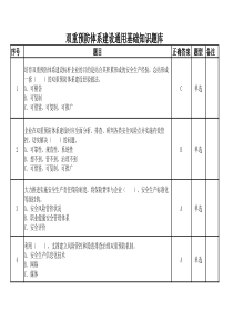 双重预防体系基础知识通用题库