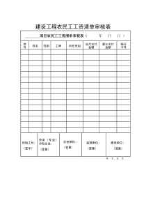 农民工工资发放审批表