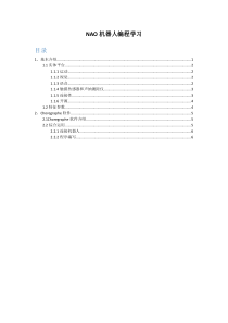 NAO机器人编程学习