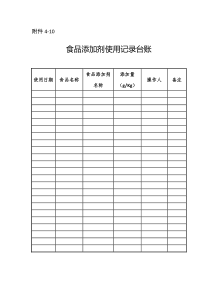 4-10食品添加剂使用记录台账