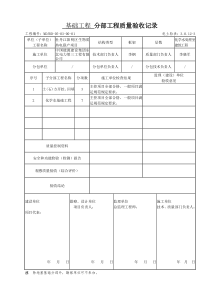 分部(子分部、分项)工程质量验收记录