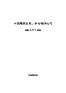 中国熊猫巨能小家电公司促销员管理手册(doc 11)