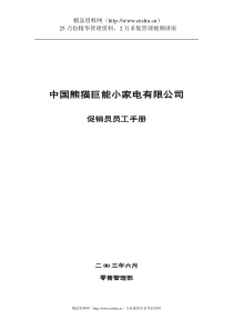 中国熊猫巨能小家电公司促销员管理手册(doc11)