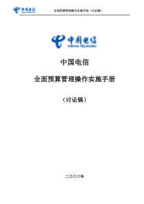 中国电信全面预算管理操作实施手册-temp