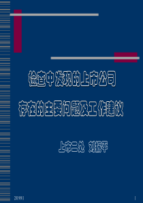 检查中发现的上市公司存在的主要问题及工作建议