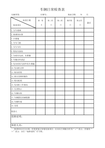 车辆日常检查表模板